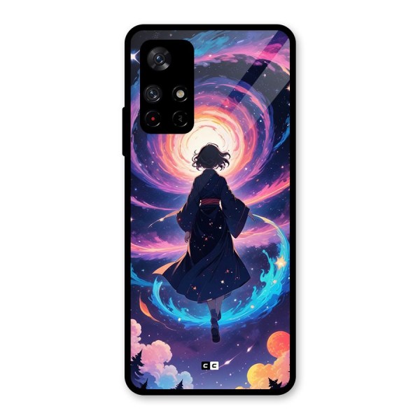 Anime Galaxy Girl Glass Back Case for Redmi Note 11T 5G