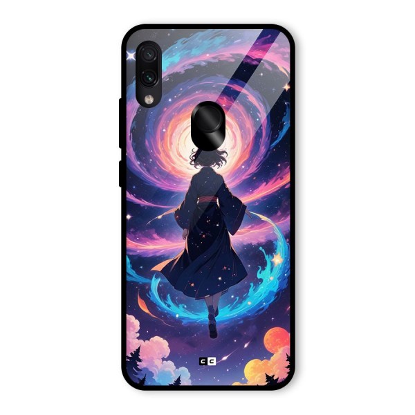 Anime Galaxy Girl Glass Back Case for Redmi Note 7