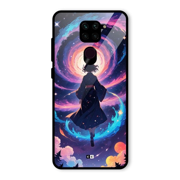 Anime Galaxy Girl Glass Back Case for Redmi Note 9