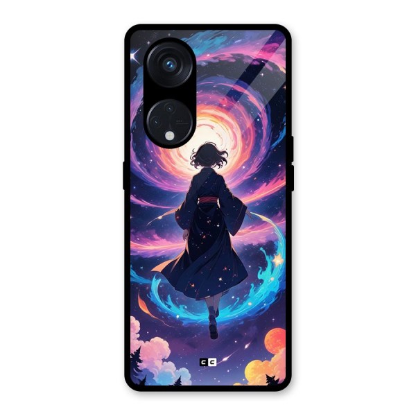 Anime Galaxy Girl Glass Back Case for Reno8 T 5G