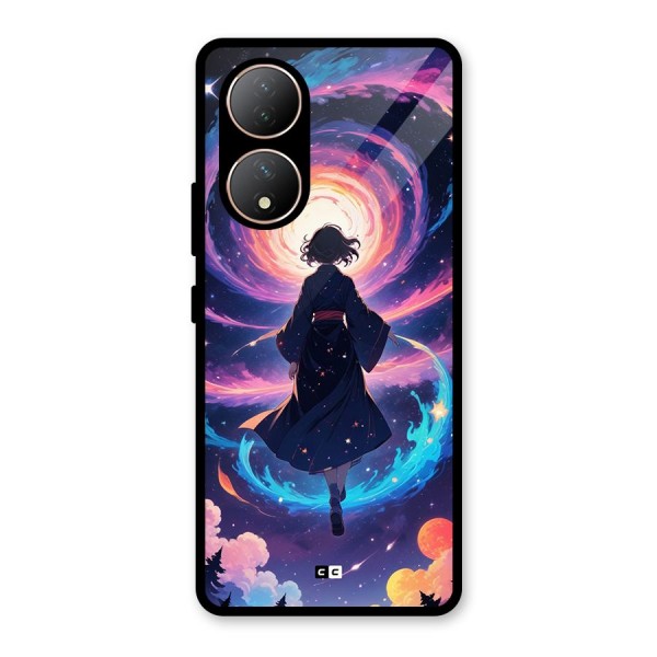 Anime Galaxy Girl Glass Back Case for Vivo T2