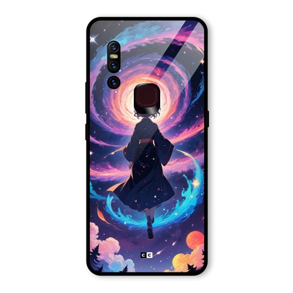 Anime Galaxy Girl Glass Back Case for Vivo V15