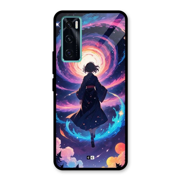 Anime Galaxy Girl Glass Back Case for Vivo V20 SE