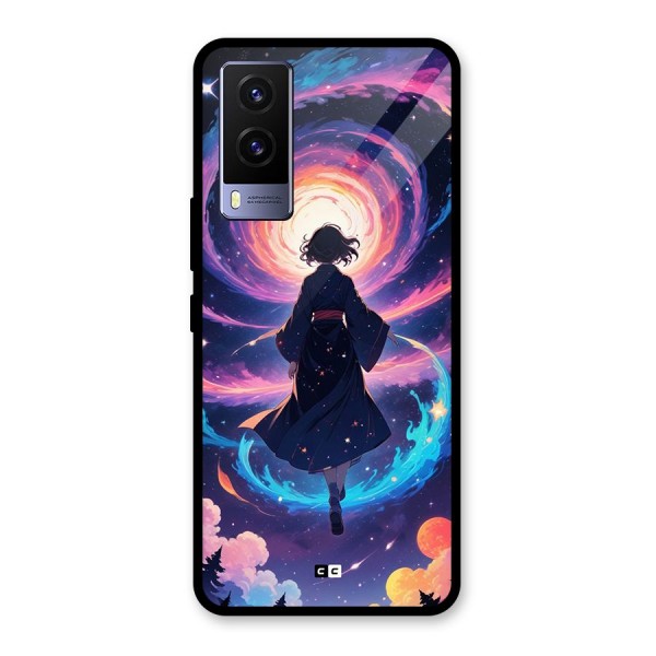 Anime Galaxy Girl Glass Back Case for Vivo V21e 5G