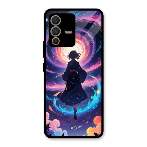 Anime Galaxy Girl Glass Back Case for Vivo V23 5G