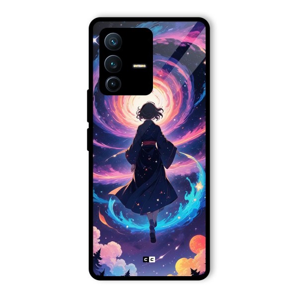 Anime Galaxy Girl Glass Back Case for Vivo V23 Pro