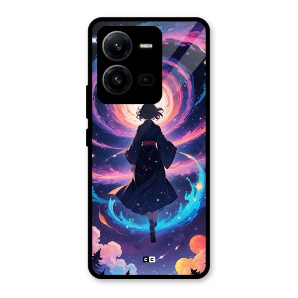 Anime Galaxy Girl Glass Back Case for Vivo V25