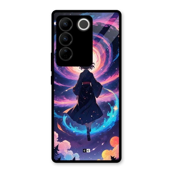 Anime Galaxy Girl Glass Back Case for Vivo V27 Pro