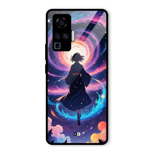 Anime Galaxy Girl Glass Back Case for Vivo X50 Pro