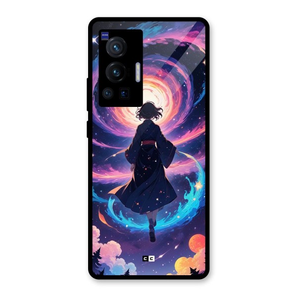 Anime Galaxy Girl Glass Back Case for Vivo X70 Pro