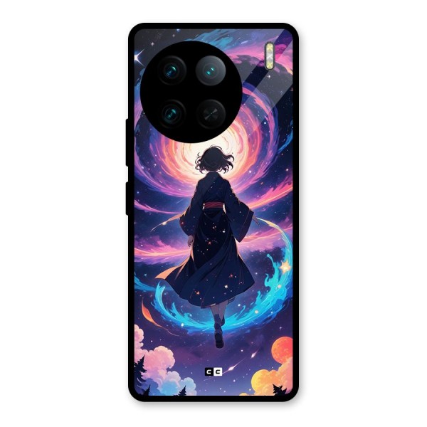 Anime Galaxy Girl Glass Back Case for Vivo X90 Pro