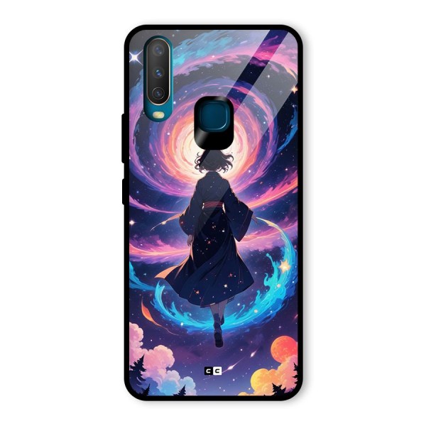 Anime Galaxy Girl Glass Back Case for Vivo Y12