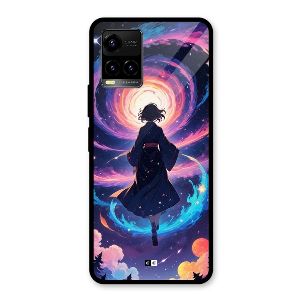 Anime Galaxy Girl Glass Back Case for Vivo Y21T