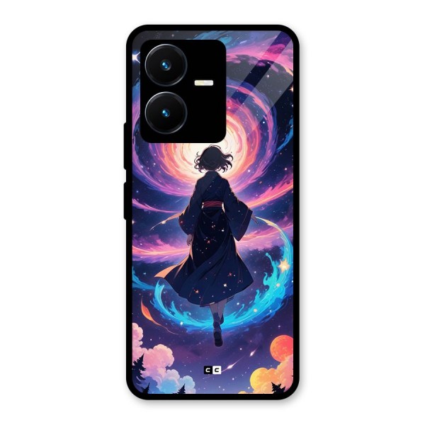 Anime Galaxy Girl Glass Back Case for Vivo Y22