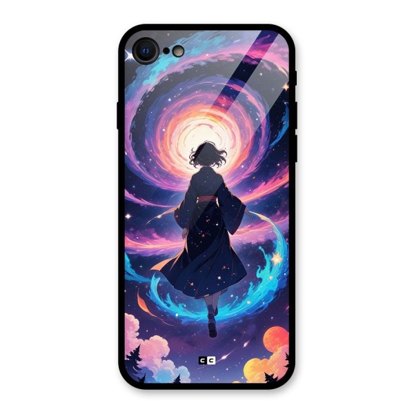 Anime Galaxy Girl Glass Back Case for iPhone 8