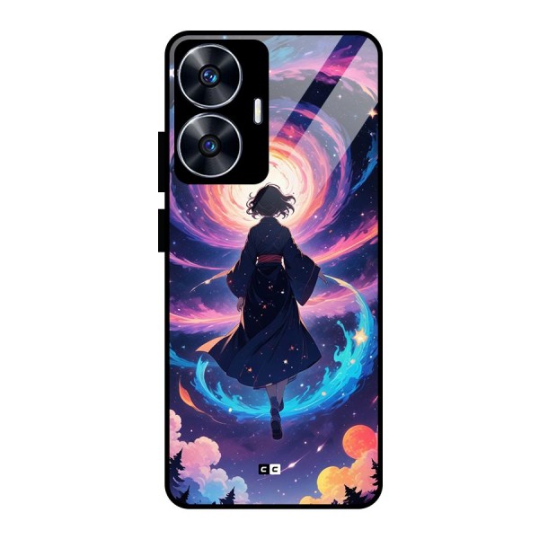 Anime Galaxy Girl Glass Back Case for realme C55