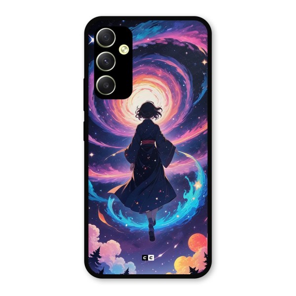 Anime Galaxy Girl Metal Back Case for Galaxy A34