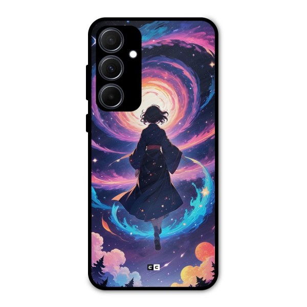 Anime Galaxy Girl Metal Back Case for Galaxy A35