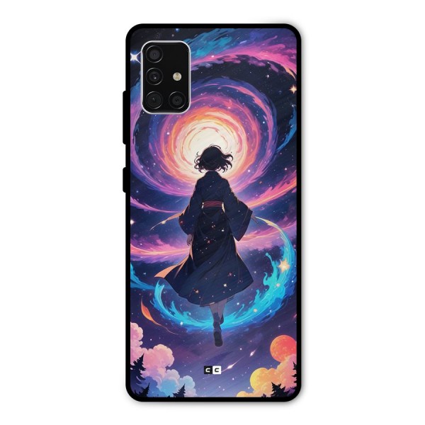 Anime Galaxy Girl Metal Back Case for Galaxy A51