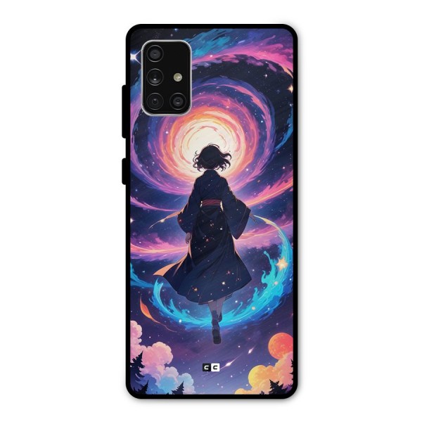 Anime Galaxy Girl Metal Back Case for Galaxy A71