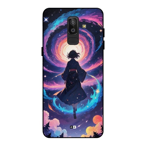 Anime Galaxy Girl Metal Back Case for Galaxy J8