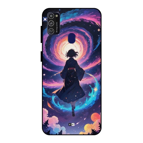 Anime Galaxy Girl Metal Back Case for Galaxy M21