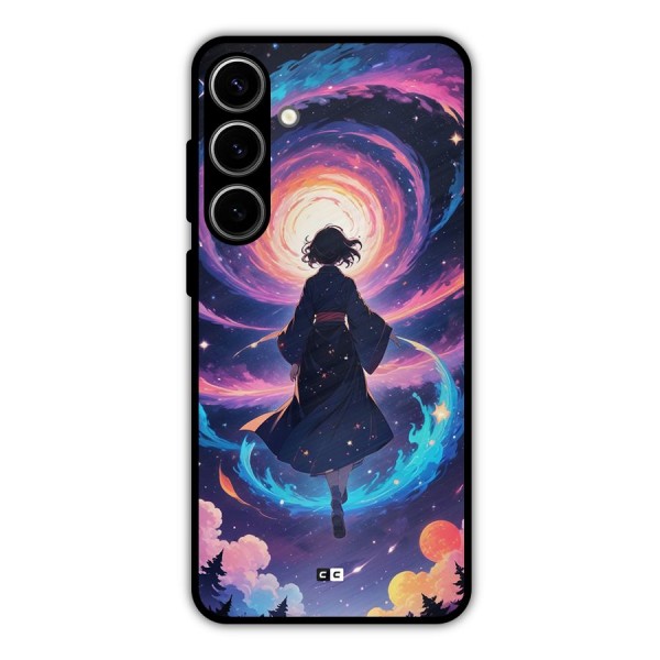 Anime Galaxy Girl Metal Back Case for Galaxy S24 Plus