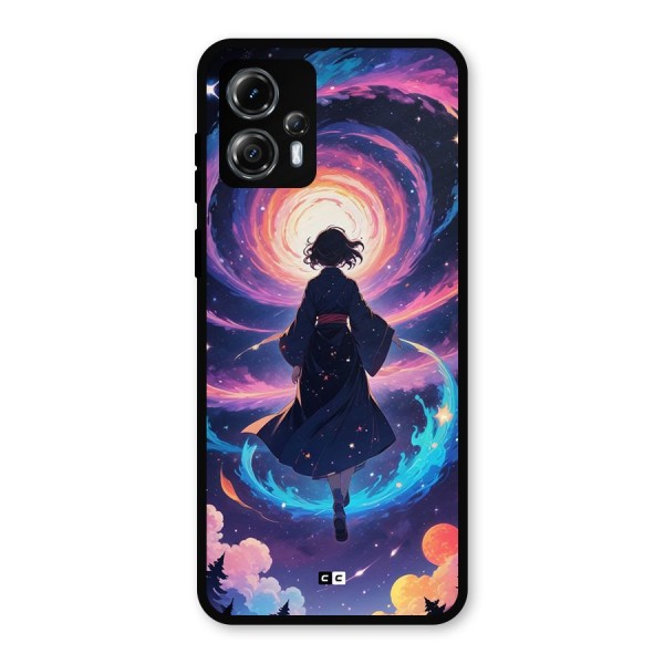 Anime Galaxy Girl Metal Back Case for Moto G13