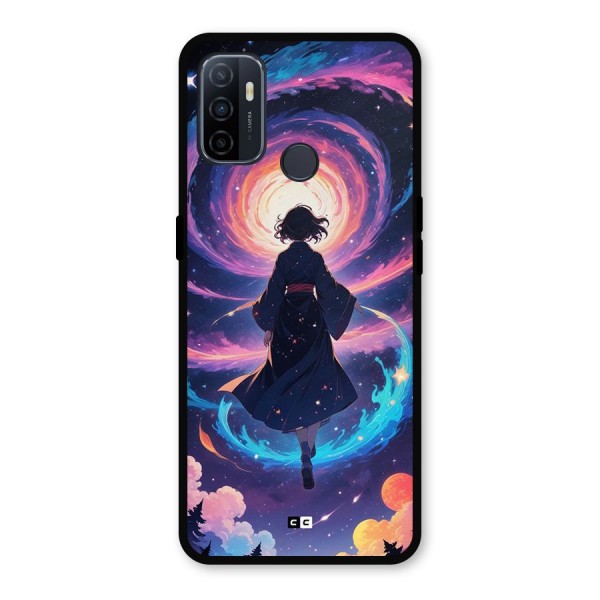 Anime Galaxy Girl Metal Back Case for Oppo A53