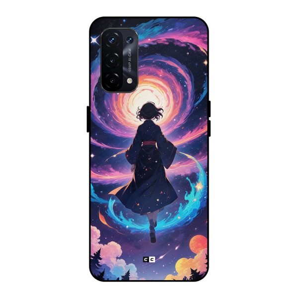 Anime Galaxy Girl Metal Back Case for Oppo A74 5G