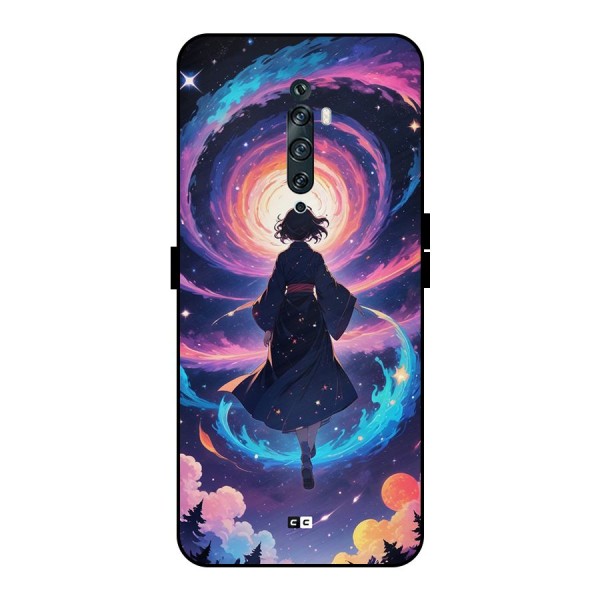 Anime Galaxy Girl Metal Back Case for Oppo Reno2 F