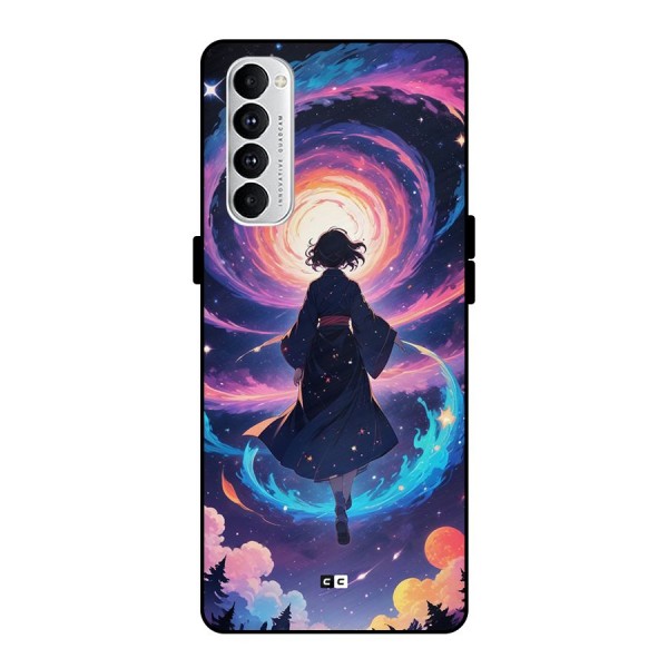 Anime Galaxy Girl Metal Back Case for Oppo Reno4 Pro