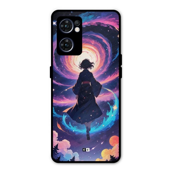 Anime Galaxy Girl Metal Back Case for Oppo Reno7 5G