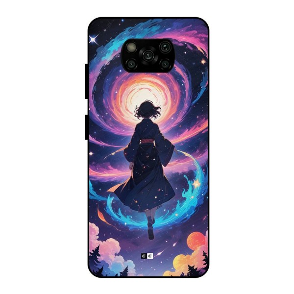 Anime Galaxy Girl Metal Back Case for Poco X3