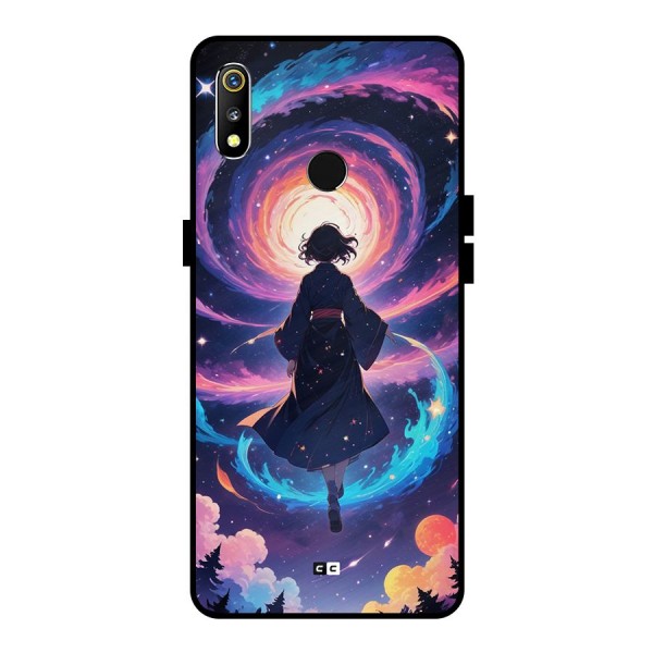 Anime Galaxy Girl Metal Back Case for Realme 3