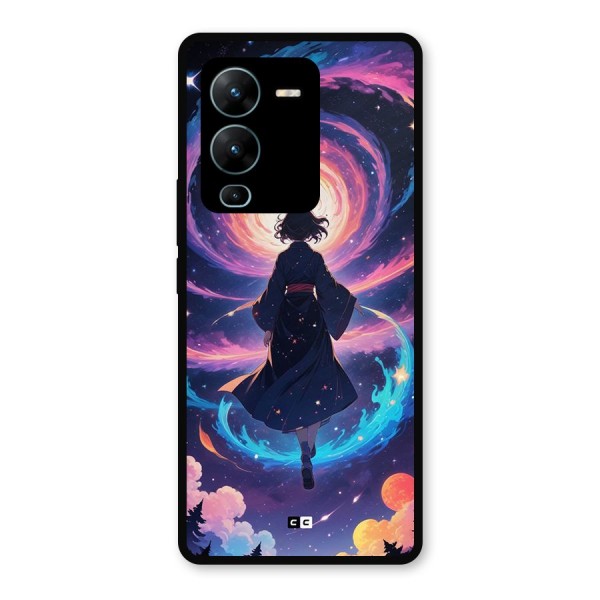 Anime Galaxy Girl Metal Back Case for Vivo V25 Pro