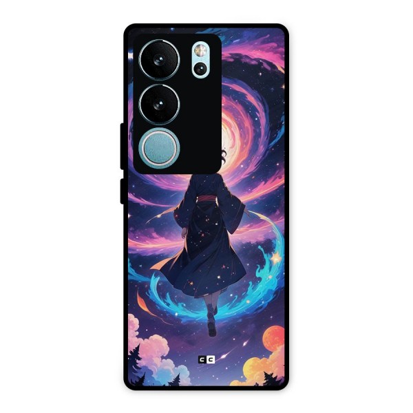 Anime Galaxy Girl Metal Back Case for Vivo V29 Pro