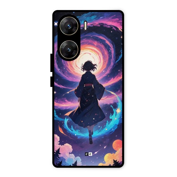 Anime Galaxy Girl Metal Back Case for Vivo V29e