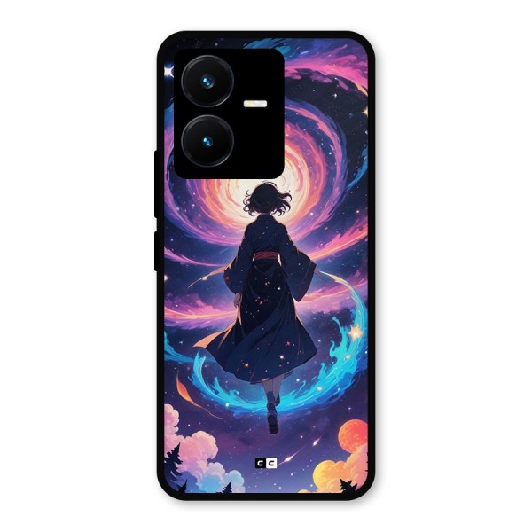 Anime Galaxy Girl Metal Back Case for Vivo Y22s