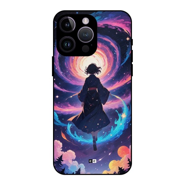 Anime Galaxy Girl Metal Back Case for iPhone 14 Pro Max