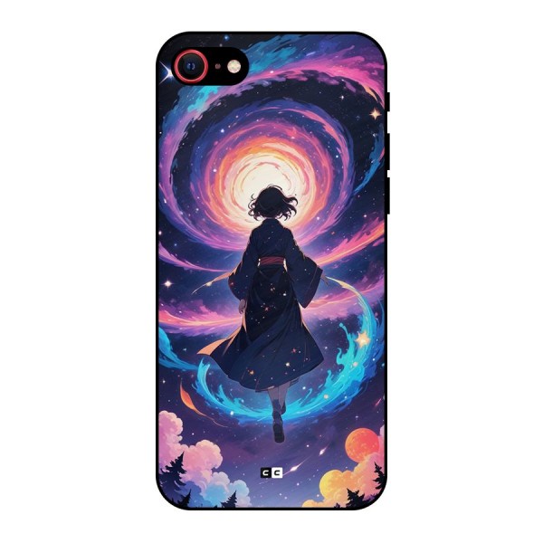 Anime Galaxy Girl Metal Back Case for iPhone 7