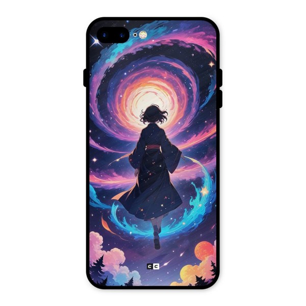 Anime Galaxy Girl Metal Back Case for iPhone 8 Plus