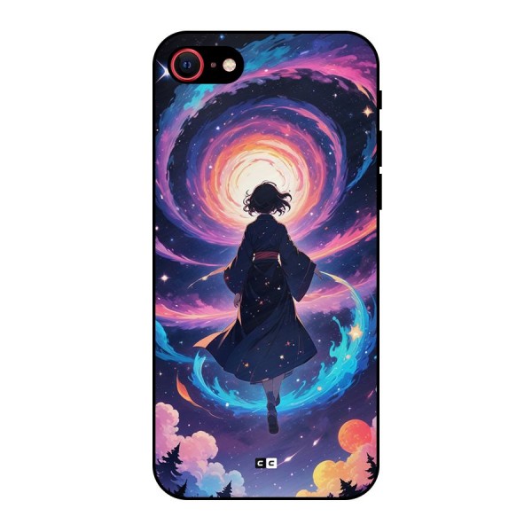 Anime Galaxy Girl Metal Back Case for iPhone SE 2022