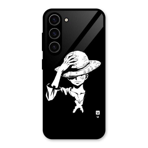 Anime One Piece Luffy Silhouette Glass Back Case for Galaxy S23
