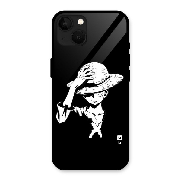 Anime One Piece Luffy Silhouette Glass Back Case for iPhone 13