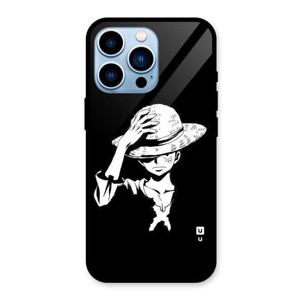 Anime One Piece Luffy Silhouette Glass Back Case for iPhone 13 Pro