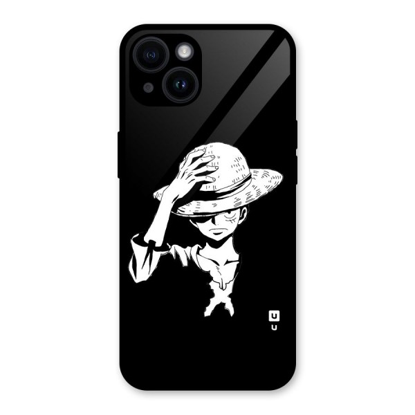 Anime One Piece Luffy Silhouette Glass Back Case for iPhone 14
