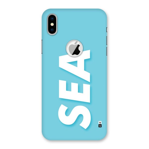 Aqua Sea Back Case for iPhone XS Logo Cut