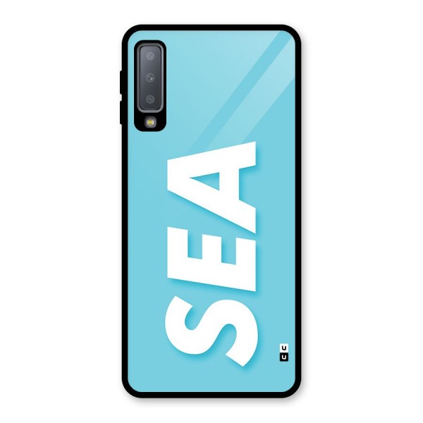 Aqua Sea Glass Back Case for Galaxy A7 (2018)