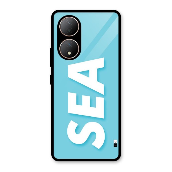 Aqua Sea Glass Back Case for Vivo T2